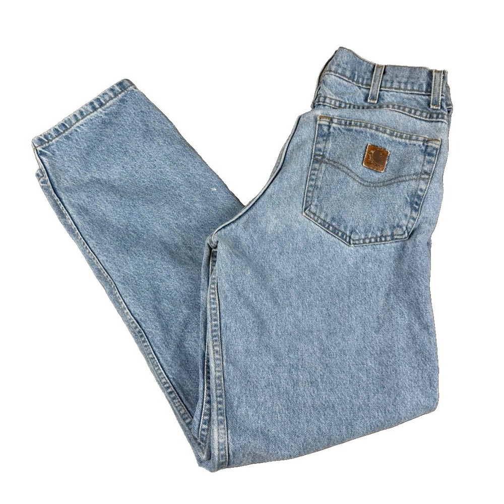 Carhartt B17 STW Mens Jeans 33x32 Relaxed Fit Light Wash Made Mexico Workwear